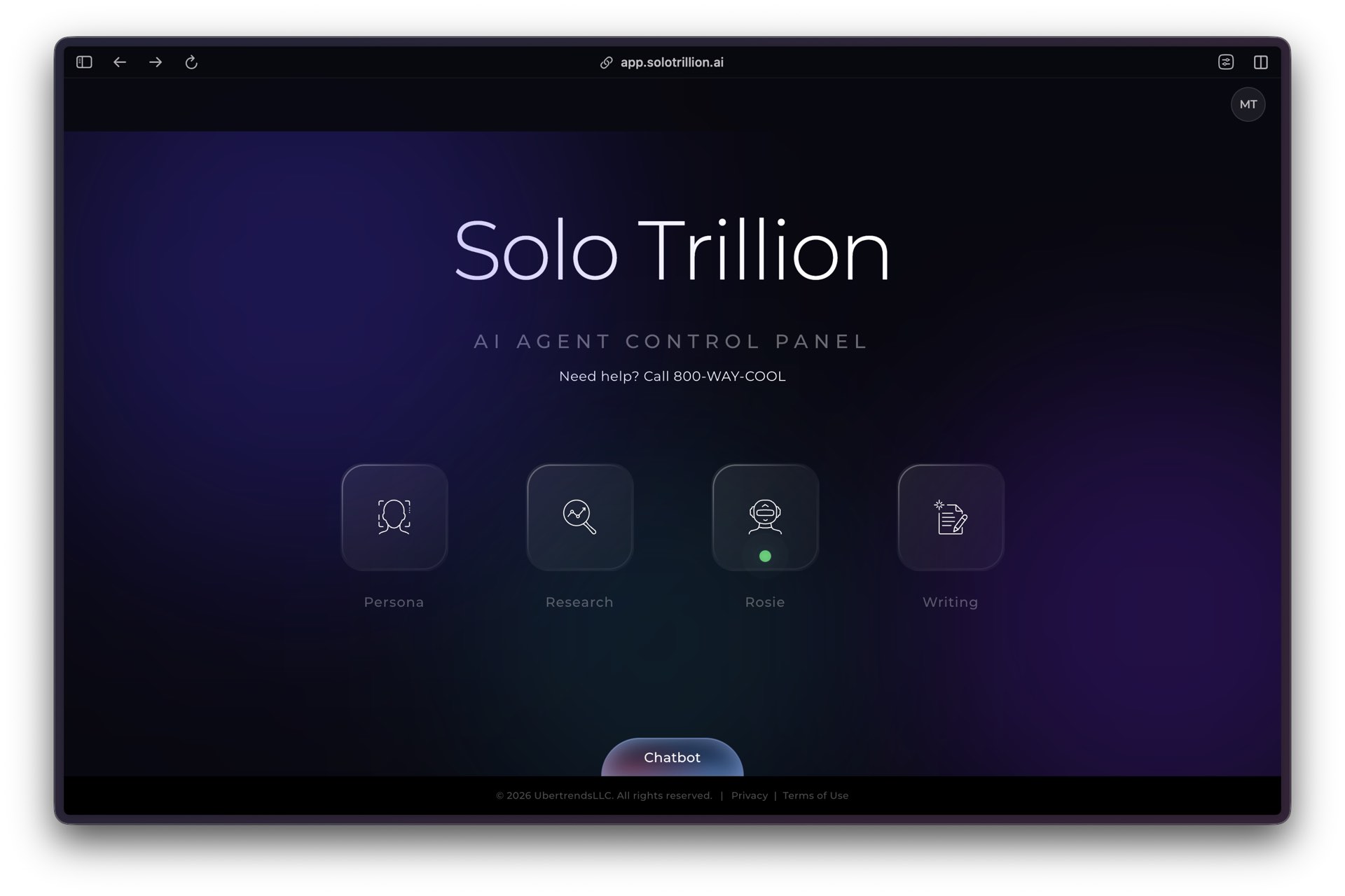 Solo Trillion dashboard showing coordinated AI agents.